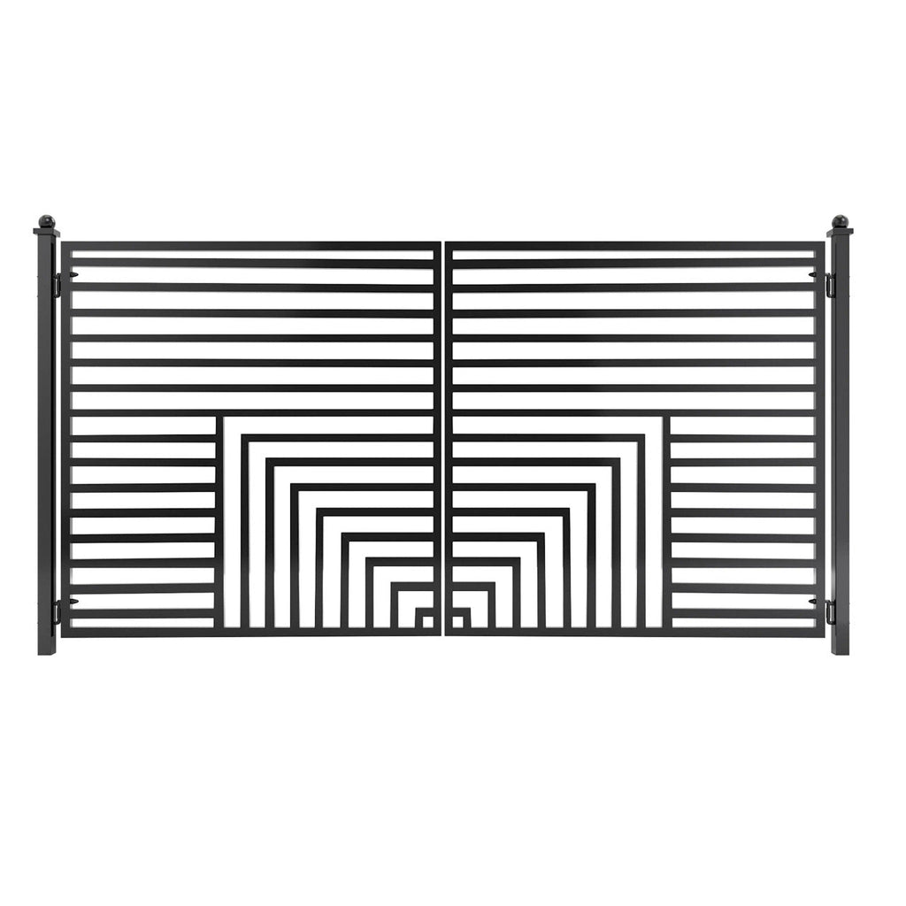 Aleko Steel Dual Swing Driveway Gate - Florence Style - 12