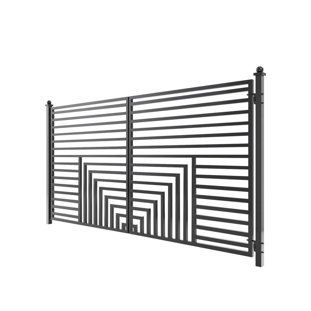 Aleko Steel Dual Swing Driveway Gate - Florence Style - 16