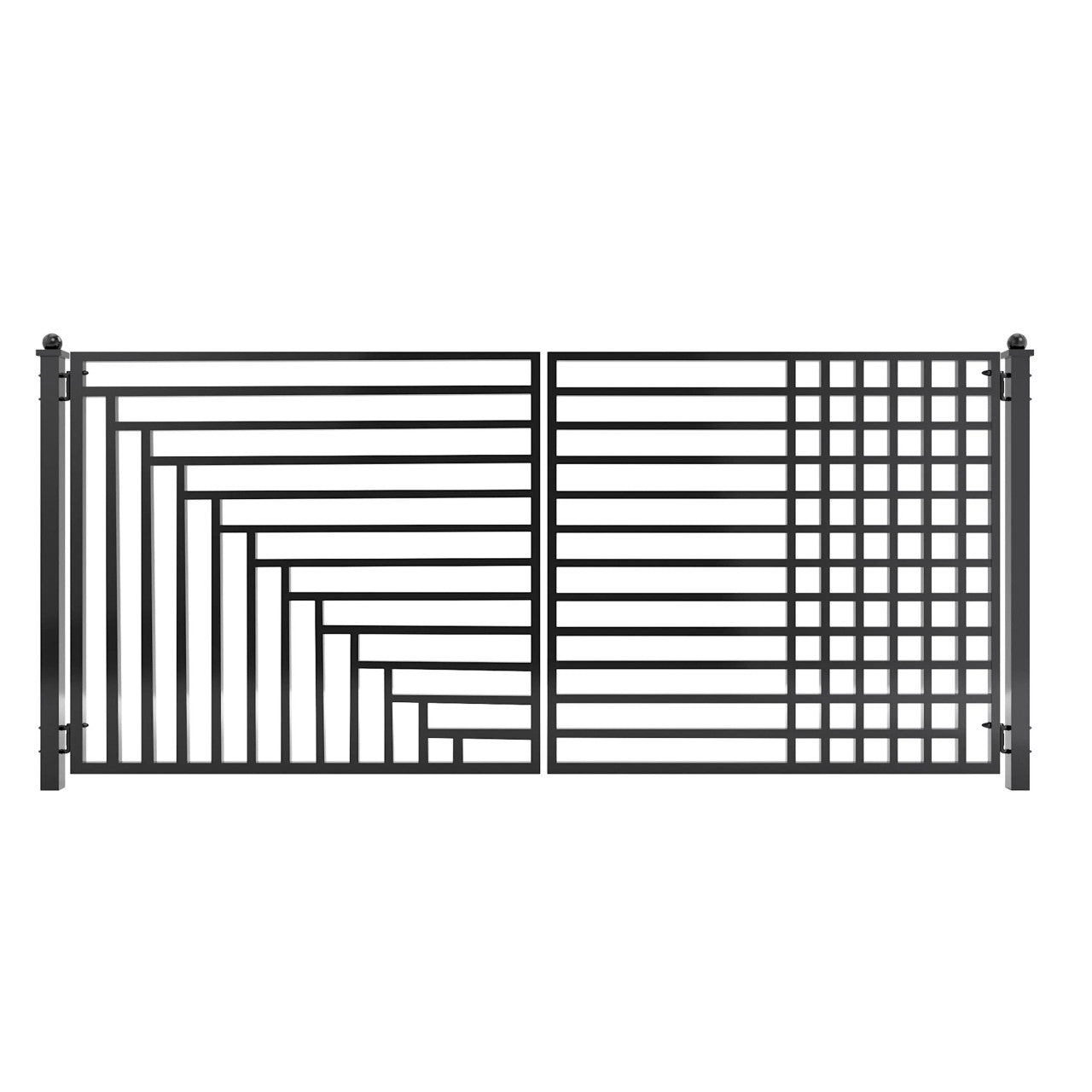 Aleko Steel Dual Swing Driveway Gate - Kyiv Style - 12 x 6