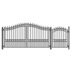 Aleko Steel Dual Swing Driveway Gate - LONDON Style - 12 ft