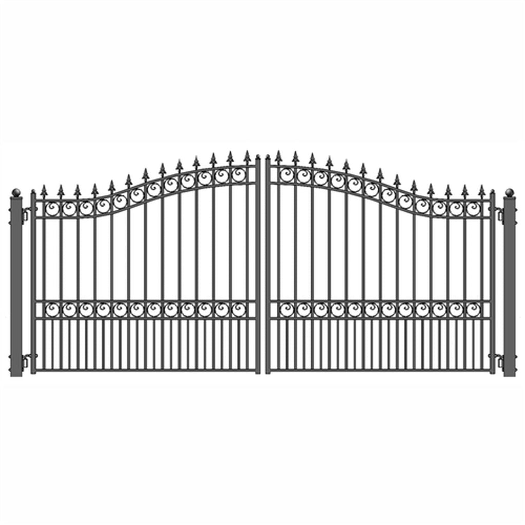 Aleko Steel Dual Swing Driveway Gate - LONDON Style - 12 x