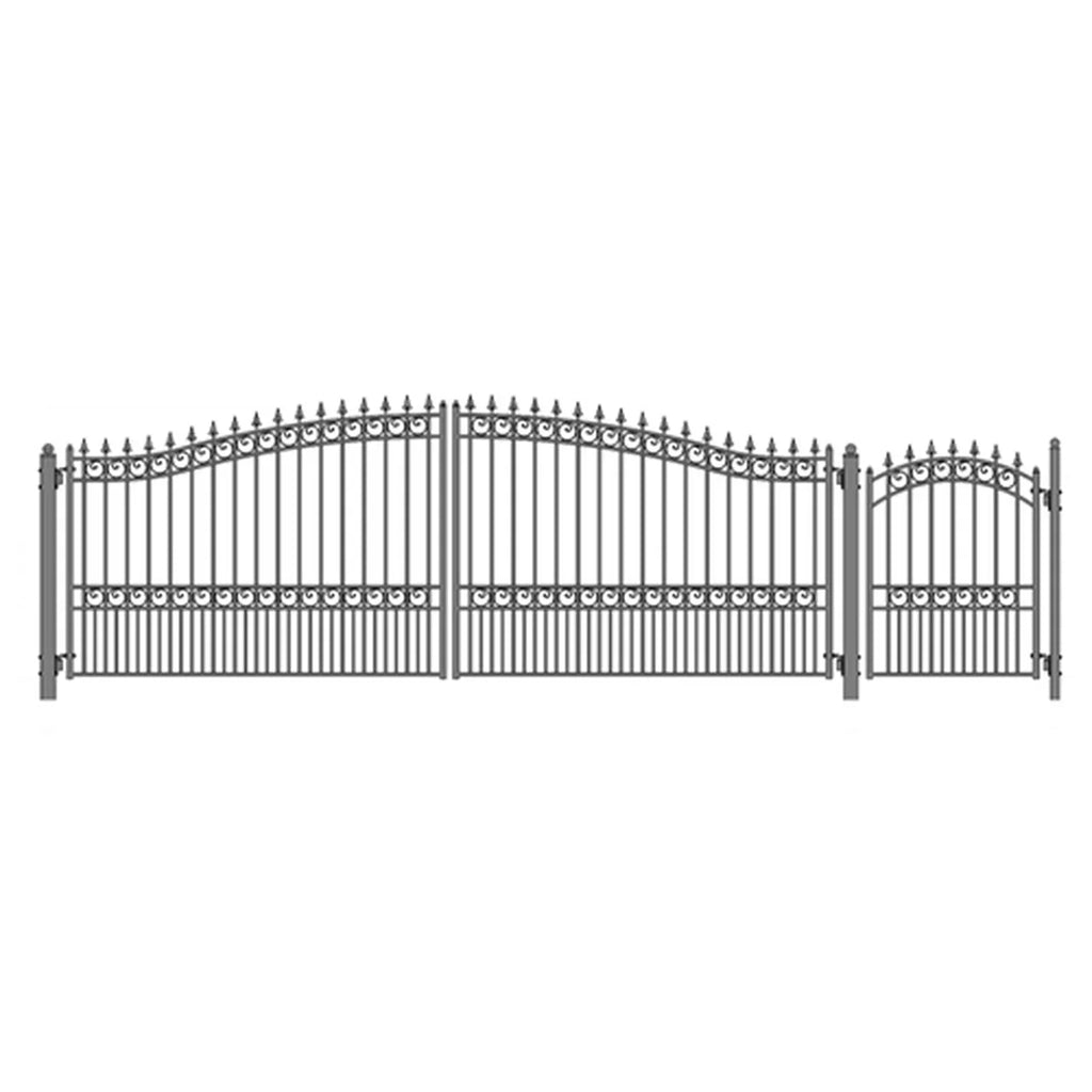 Aleko Steel Dual Swing Driveway Gate - LONDON Style - 18 ft