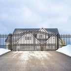 Aleko Steel Dual Swing Driveway Gate - LONDON Style - 18 x
