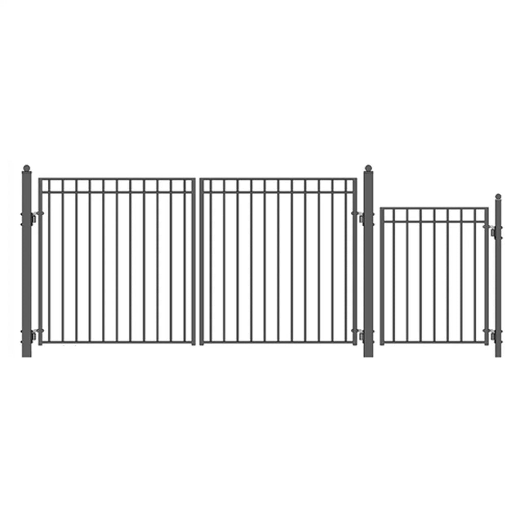 Aleko Steel Dual Swing Driveway Gate - MADRID Style - 12 ft