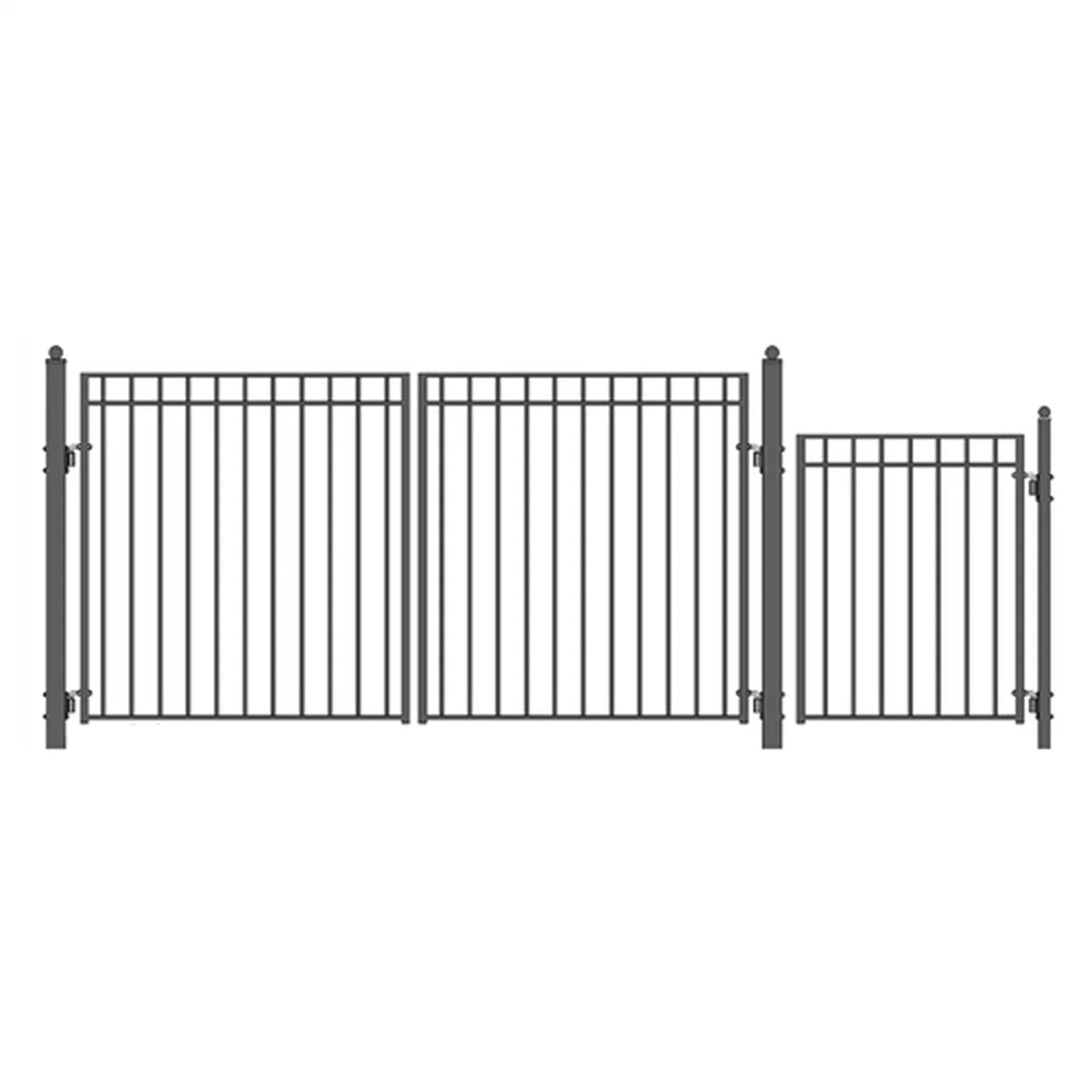 Aleko Steel Dual Swing Driveway Gate - MADRID Style - 12 ft
