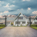 Aleko Steel Dual Swing Driveway Gate - MADRID Style - 14 x