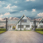 Aleko Steel Dual Swing Driveway Gate - MADRID Style - 16 x
