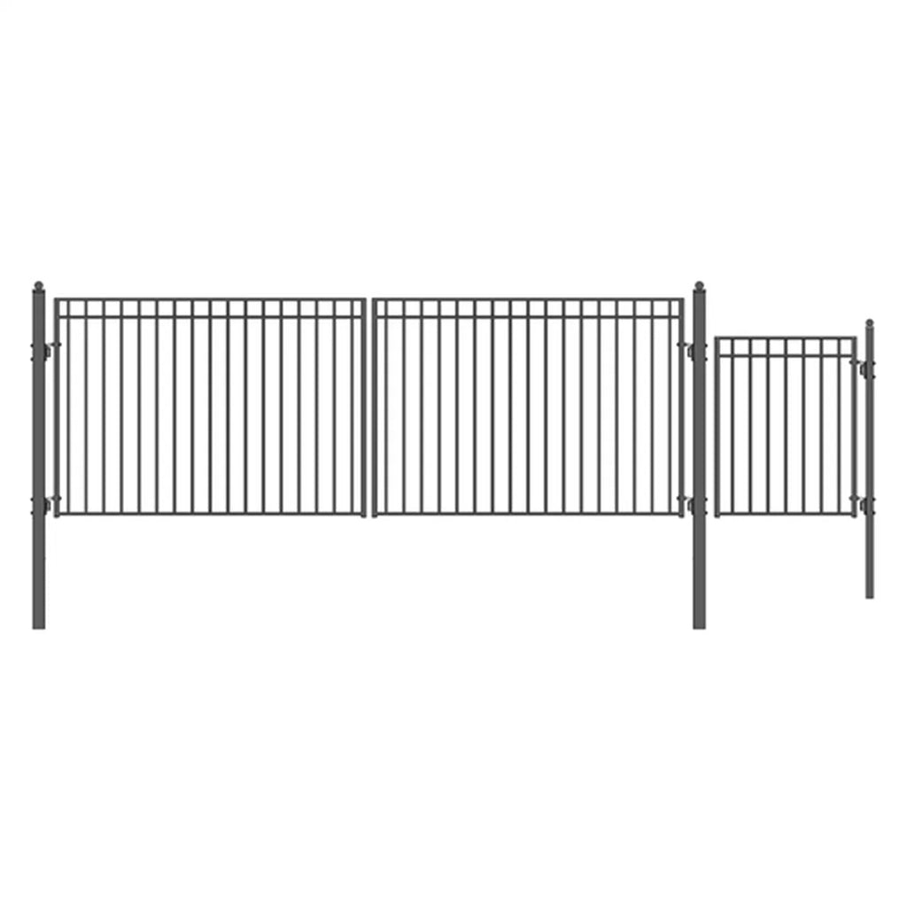 Aleko Steel Dual Swing Driveway Gate - MADRID Style - 18 ft