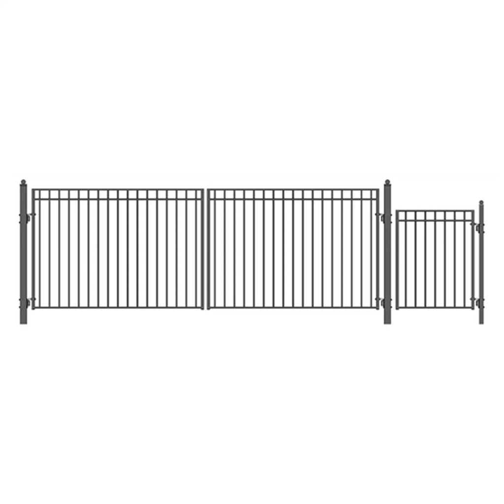 Aleko Steel Dual Swing Driveway Gate - MADRID Style - 18 ft