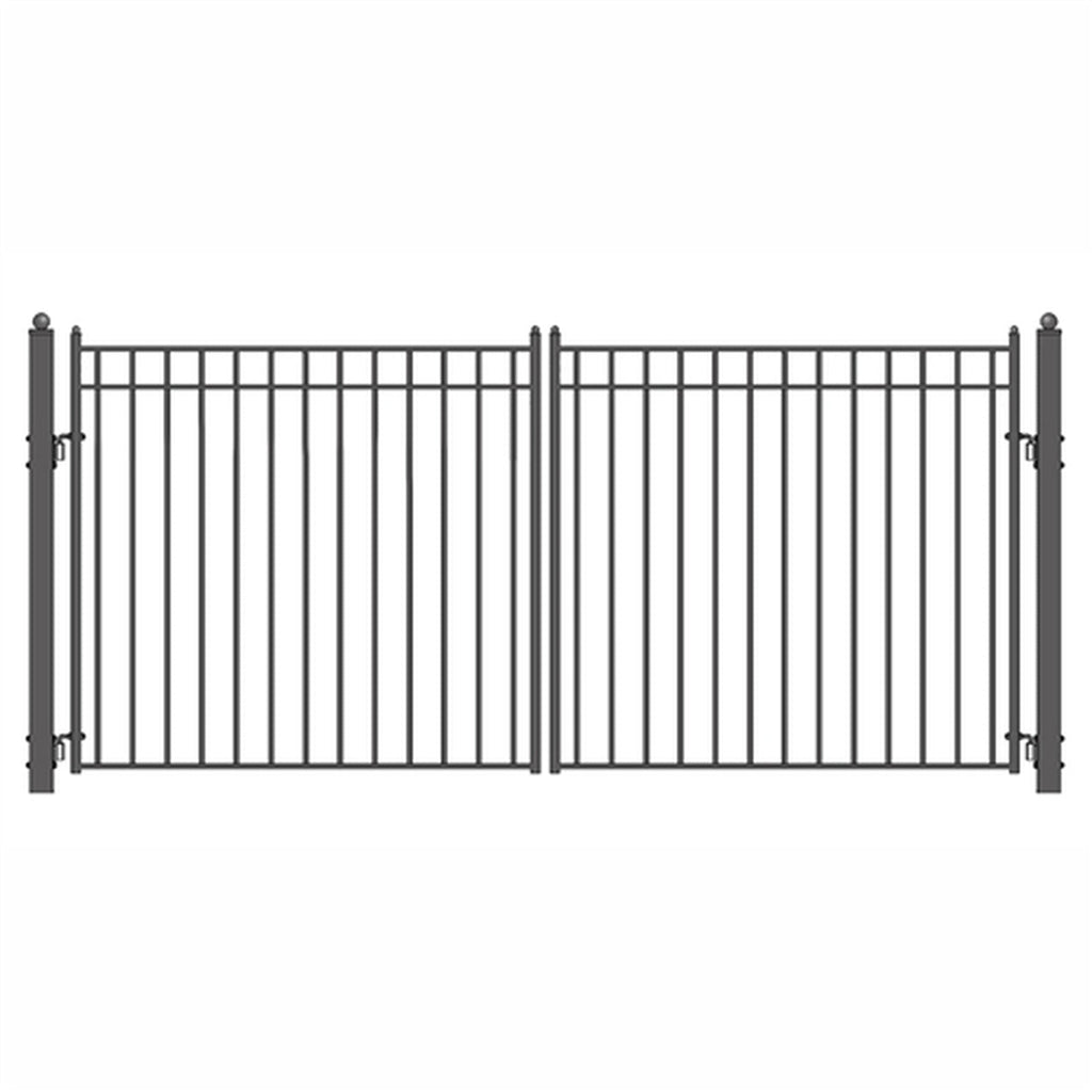 Aleko Steel Dual Swing Driveway Gate - MADRID Style - 18 x