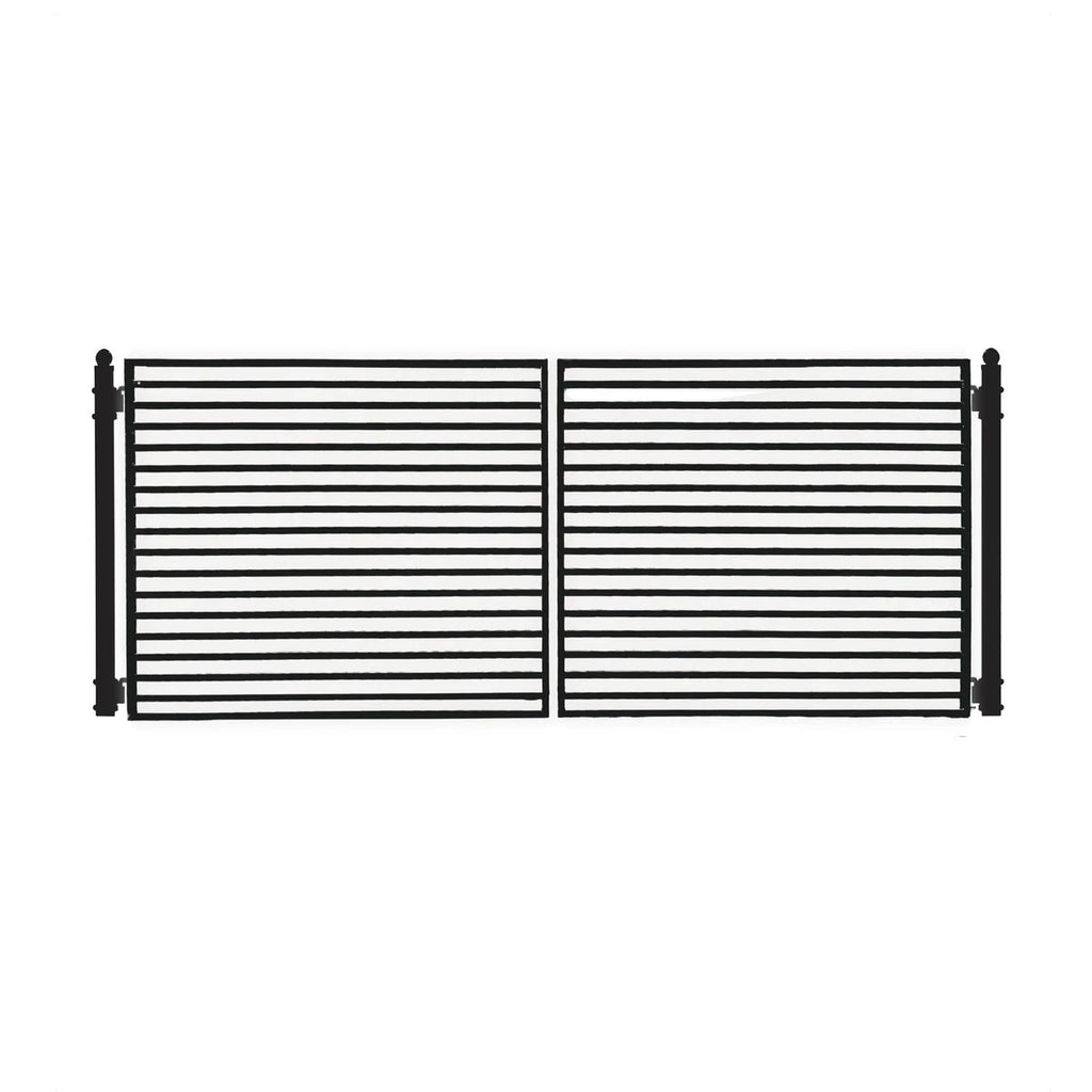 Aleko Steel Dual Swing Driveway Gate - MILAN Style - 12 x 6