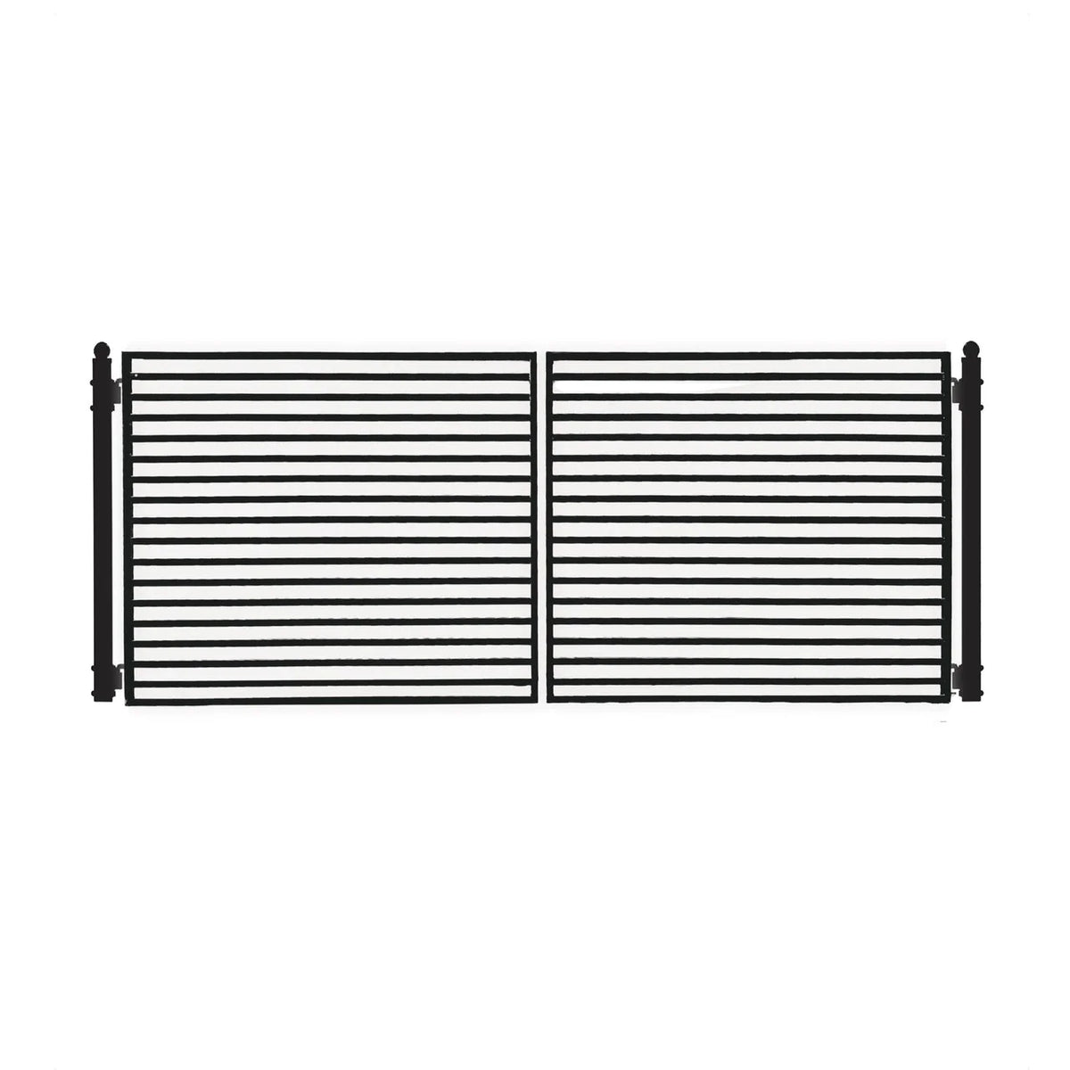 Aleko Steel Dual Swing Driveway Gate - MILAN Style - 12 x 6