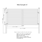 Aleko Steel Dual Swing Driveway Gate - MILAN Style - 12 x 6
