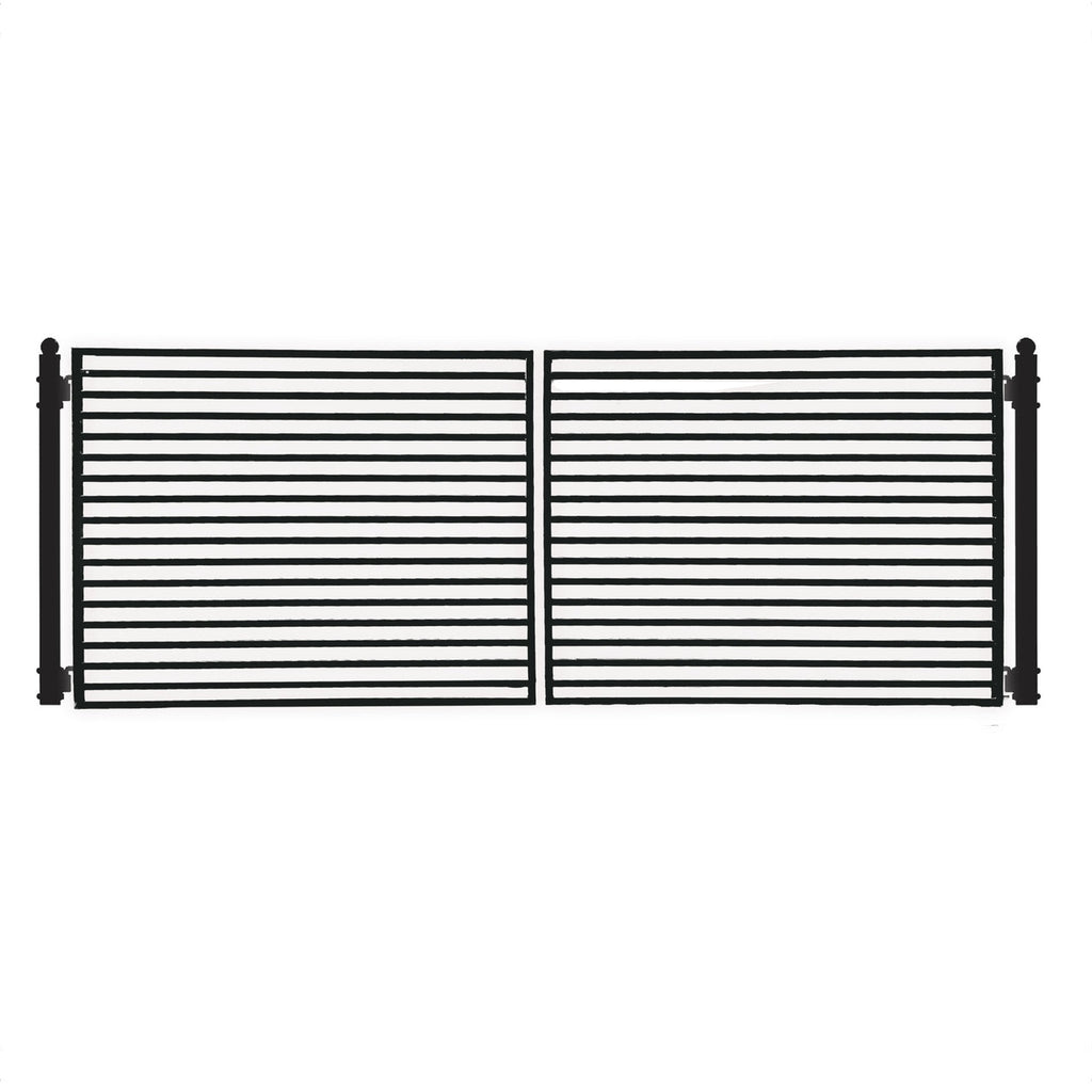 Aleko Steel Dual Swing Driveway Gate - MILAN Style - 14 x 6
