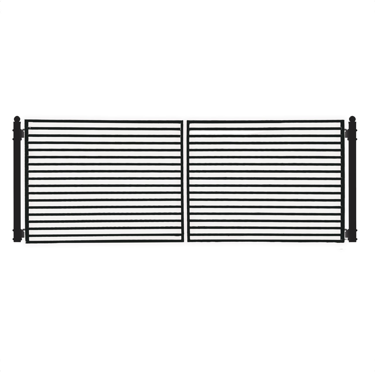 Aleko Steel Dual Swing Driveway Gate - MILAN Style - 14 x 6