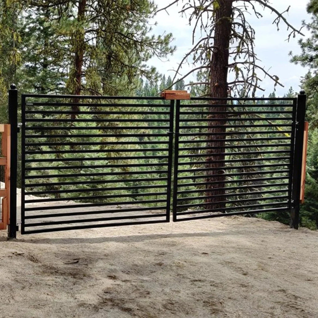 Aleko Steel Dual Swing Driveway Gate - MILAN Style - 16 x 6