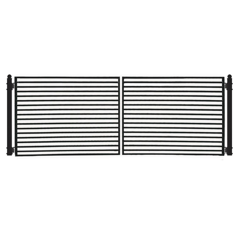 Aleko Steel Dual Swing Driveway Gate - MILAN Style - 16 x 6