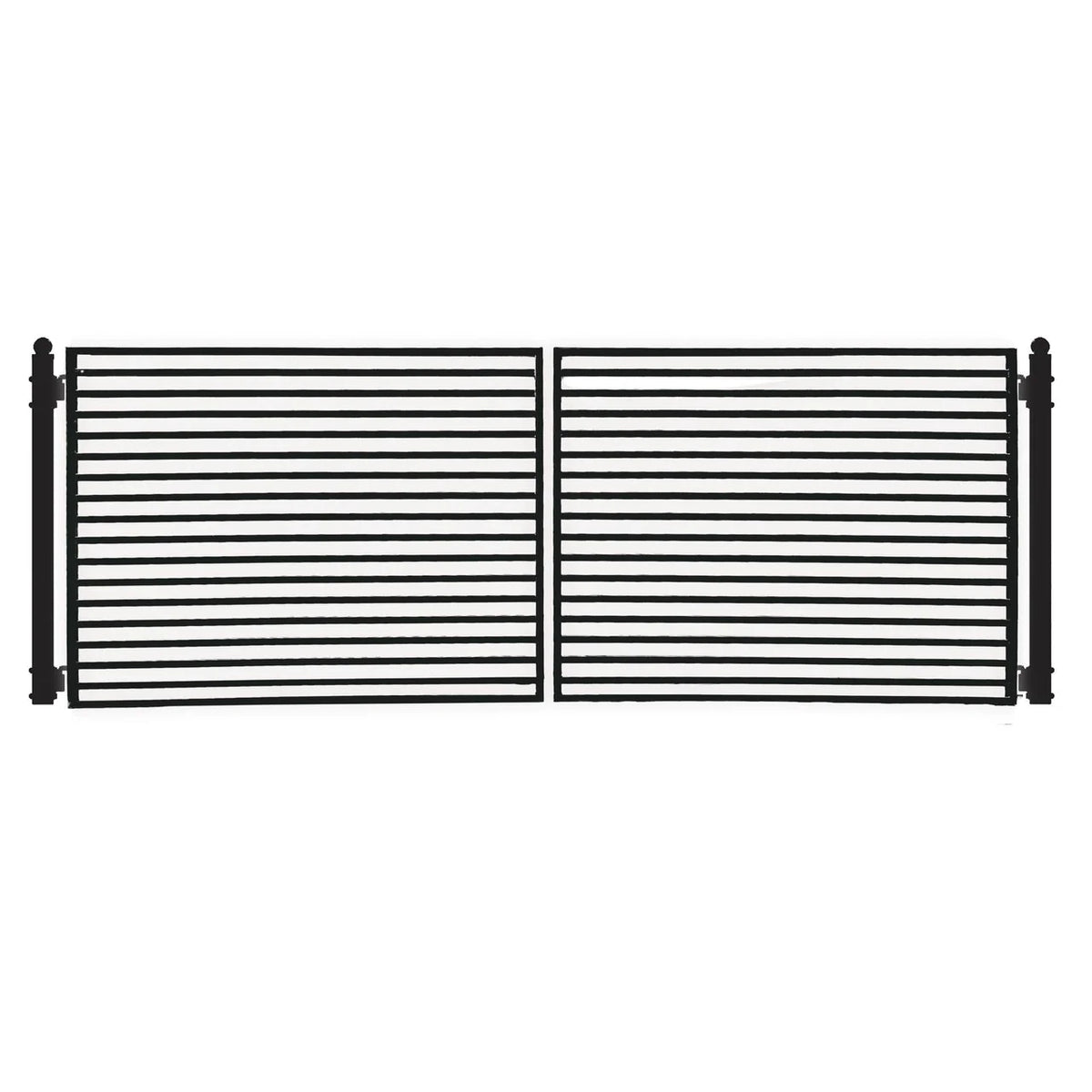 Aleko Steel Dual Swing Driveway Gate - MILAN Style - 16 x 6