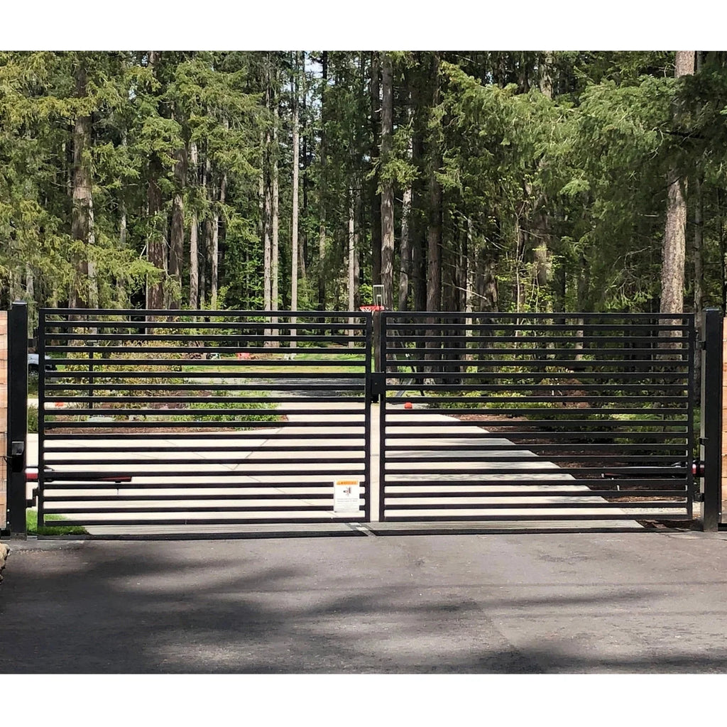 Aleko Steel Dual Swing Driveway Gate - MILAN Style - 18 x 6