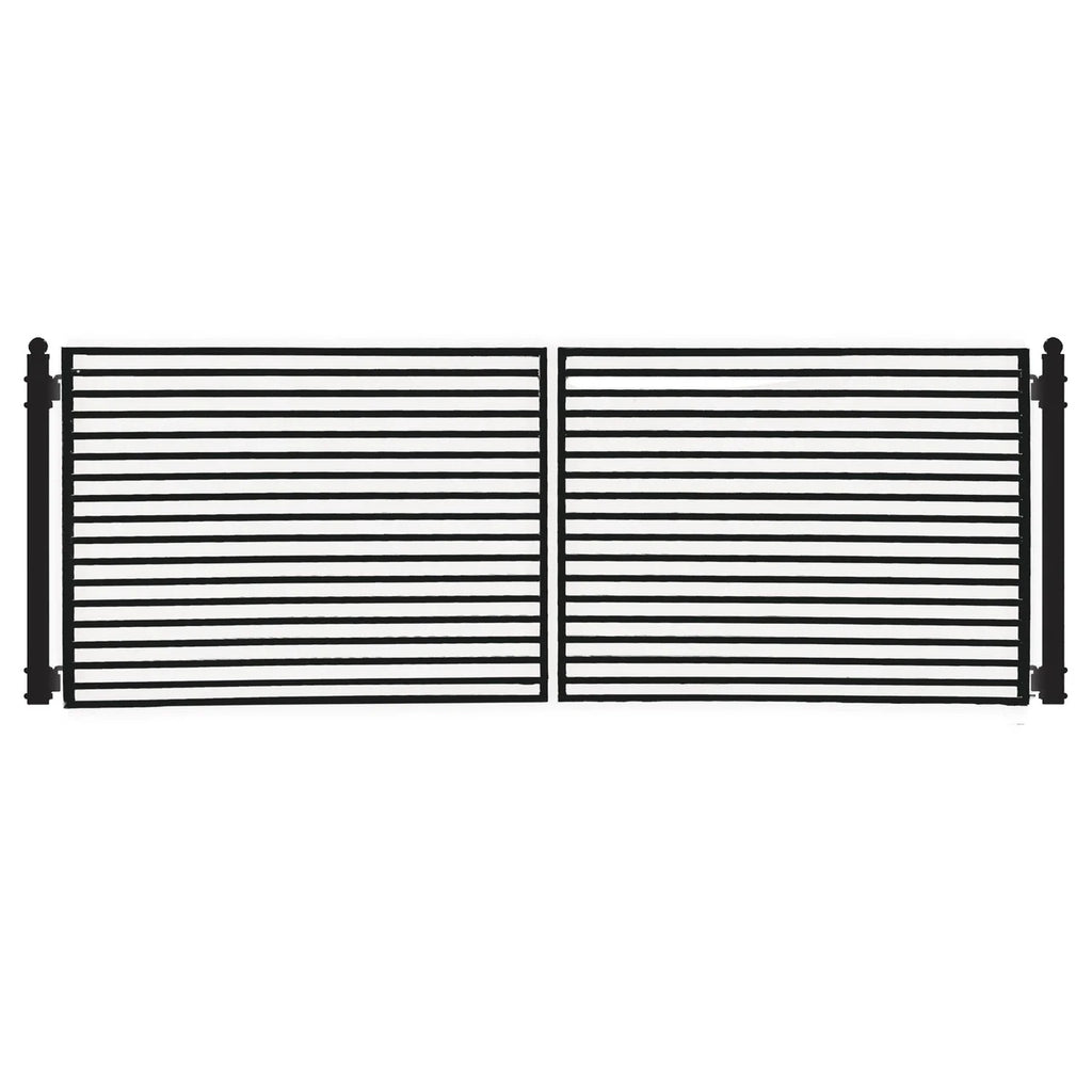Aleko Steel Dual Swing Driveway Gate - MILAN Style - 18 x 6
