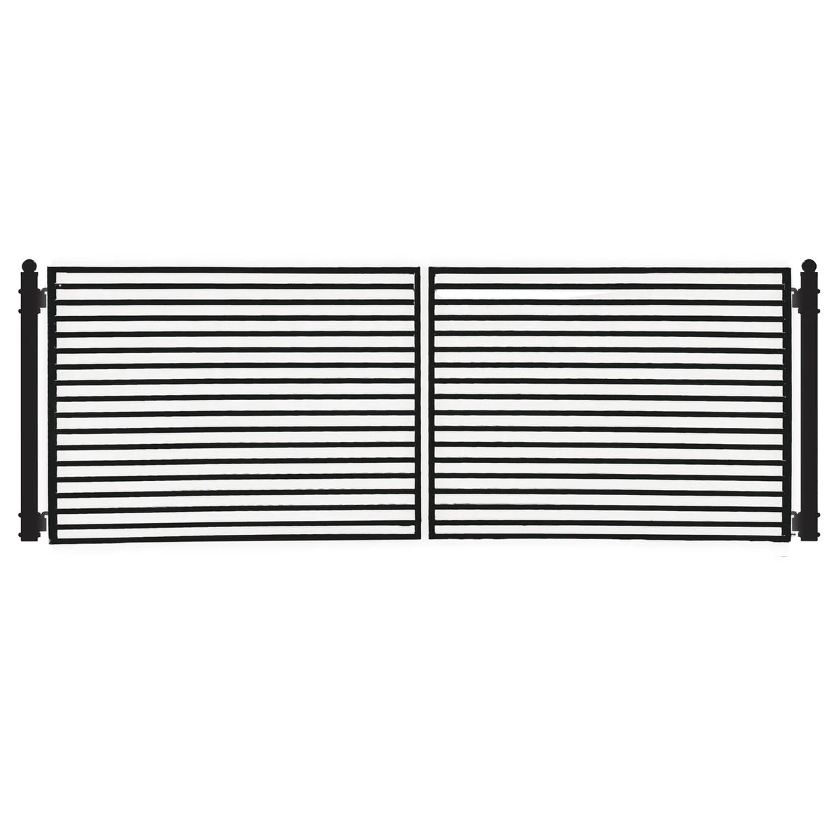 Aleko Steel Dual Swing Driveway Gate - MILAN Style - 18 x 6