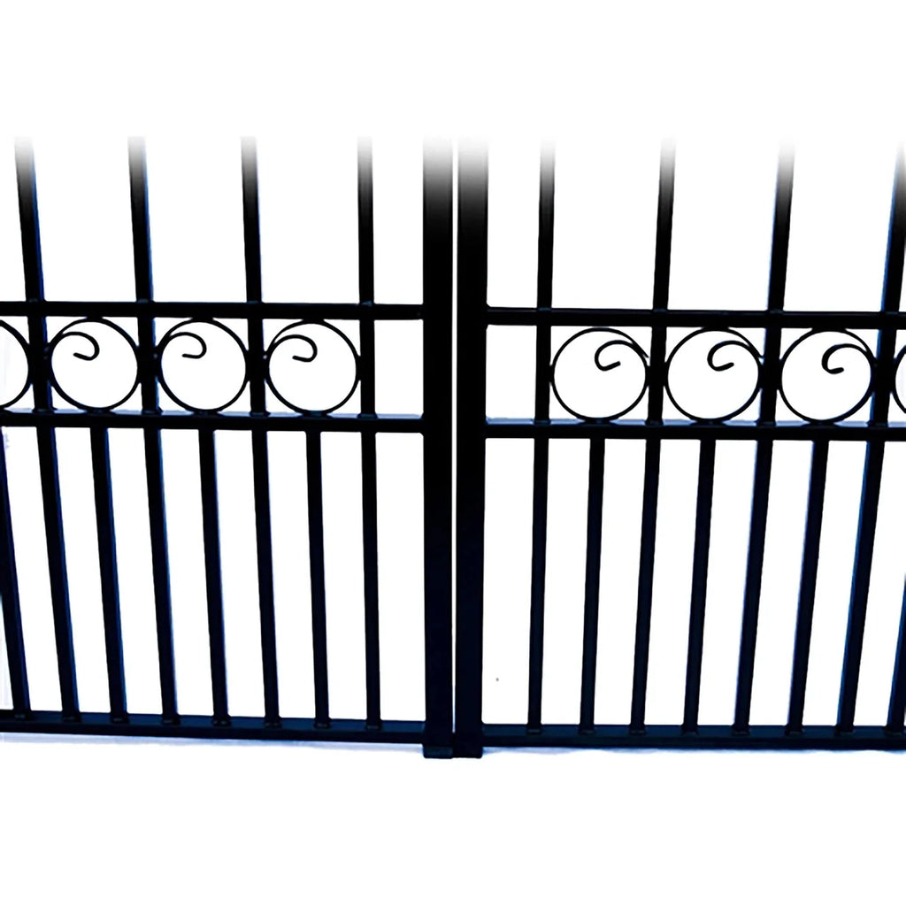 Aleko Steel Dual Swing Driveway Gate - MOSCOW Style - 14 ft