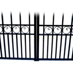 Aleko Steel Dual Swing Driveway Gate - MOSCOW Style - 14 ft