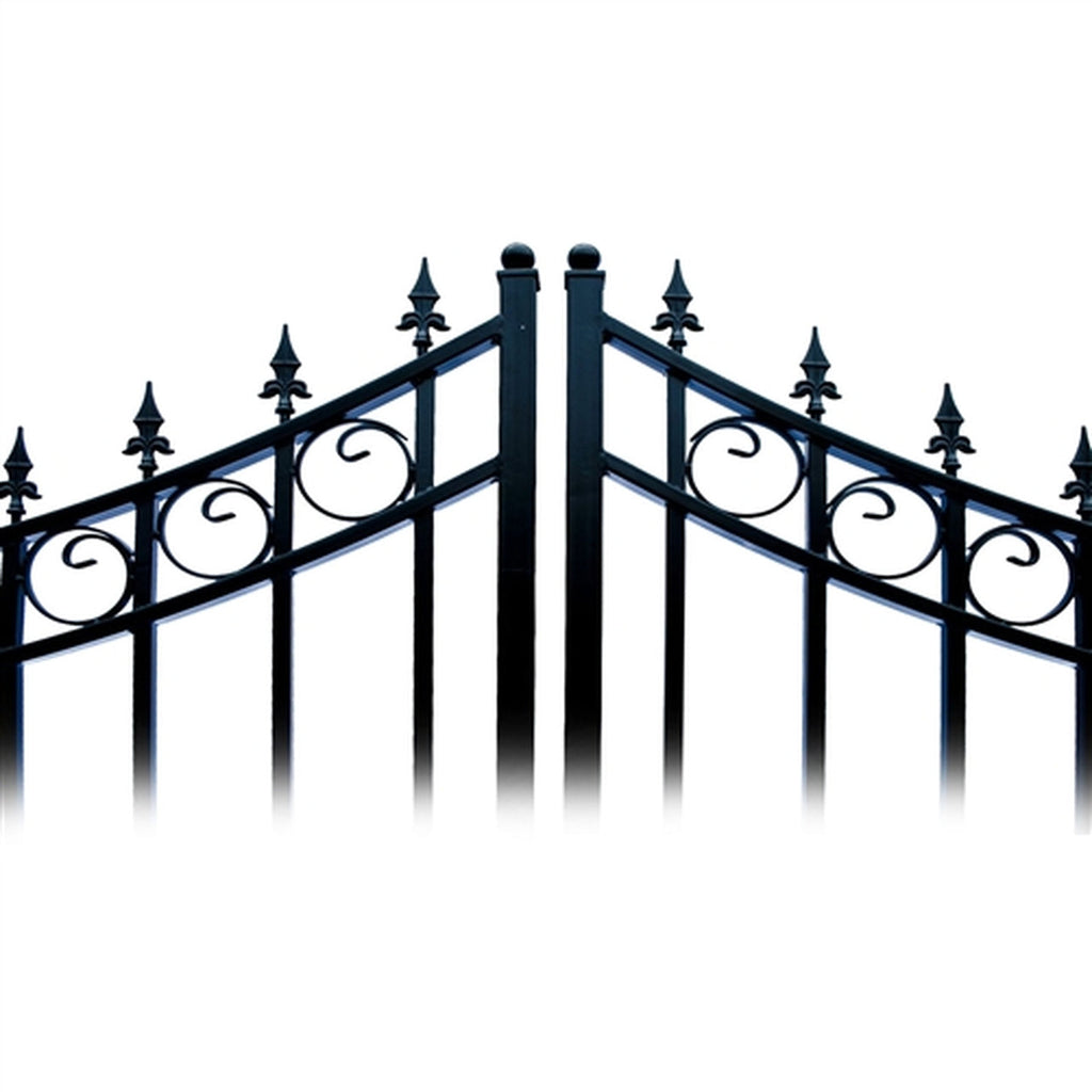 Aleko Steel Dual Swing Driveway Gate - MOSCOW Style - 16 x