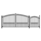 Aleko Steel Dual Swing Driveway Gate - PARIS Style - 12 ft