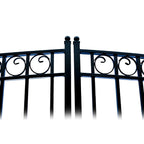 Aleko Steel Dual Swing Driveway Gate - PARIS Style - 14 ft