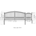 Aleko Steel Dual Swing Driveway Gate - PARIS Style - 14 ft