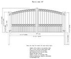 Aleko Steel Dual Swing Driveway Gate - PARIS Style - 14 x 6