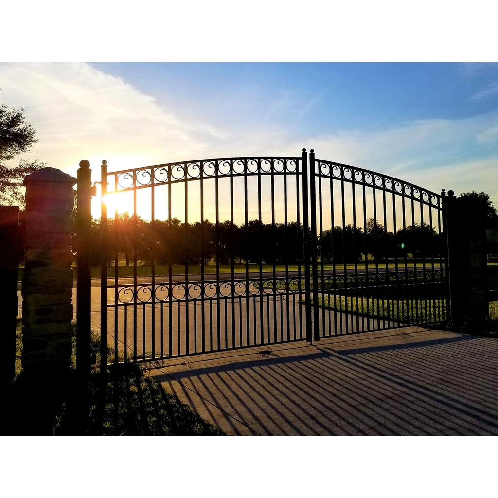Aleko Steel Dual Swing Driveway Gate - PARIS Style - 14 x 6