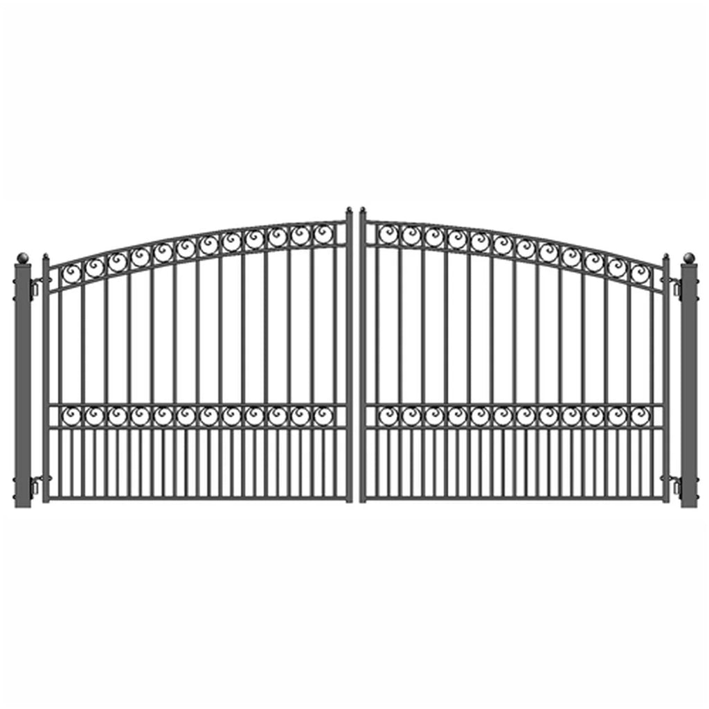 Aleko Steel Dual Swing Driveway Gate - PARIS Style - 14 x 6