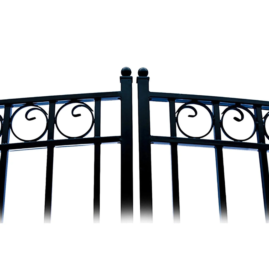 Aleko Steel Dual Swing Driveway Gate - PARIS Style - 16 ft