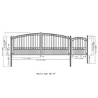 Aleko Steel Dual Swing Driveway Gate - PARIS Style - 16 ft