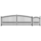 Aleko Steel Dual Swing Driveway Gate - PARIS Style - 18 ft
