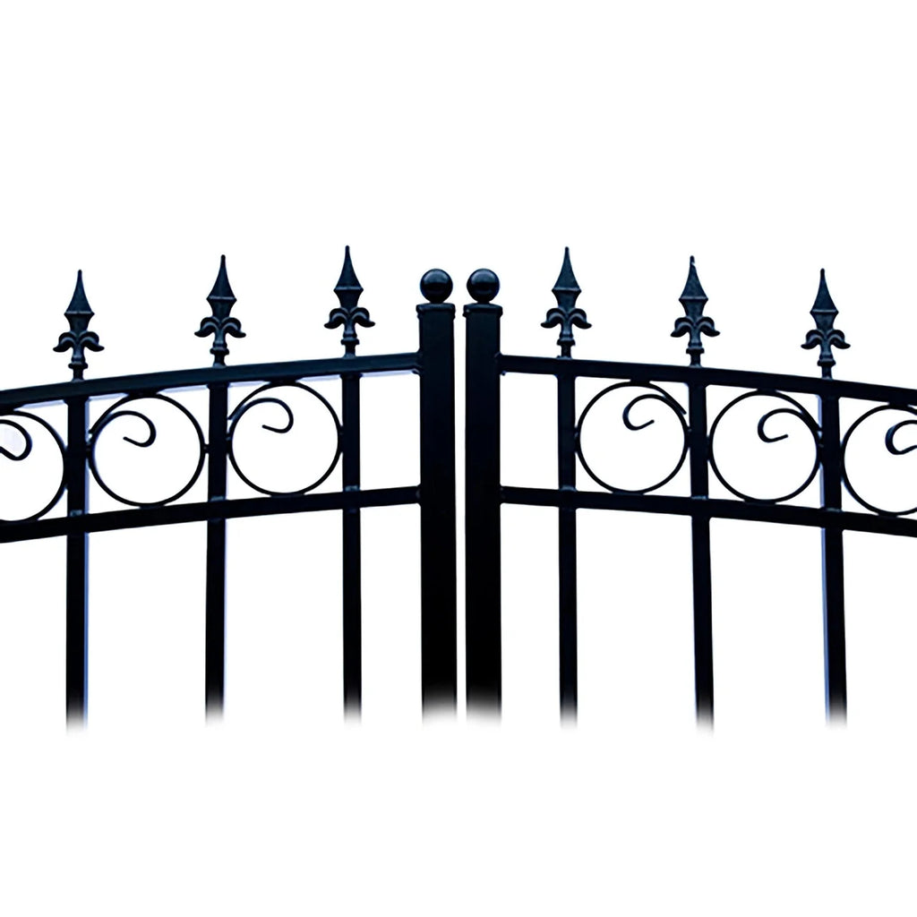 Aleko Steel Dual Swing Driveway Gate - PRAGUE Style - 12 ft