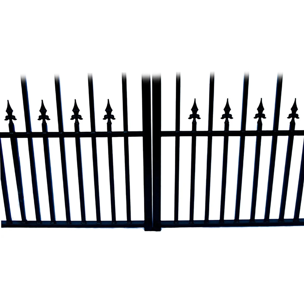 Aleko Steel Dual Swing Driveway Gate - PRAGUE Style - 12 ft