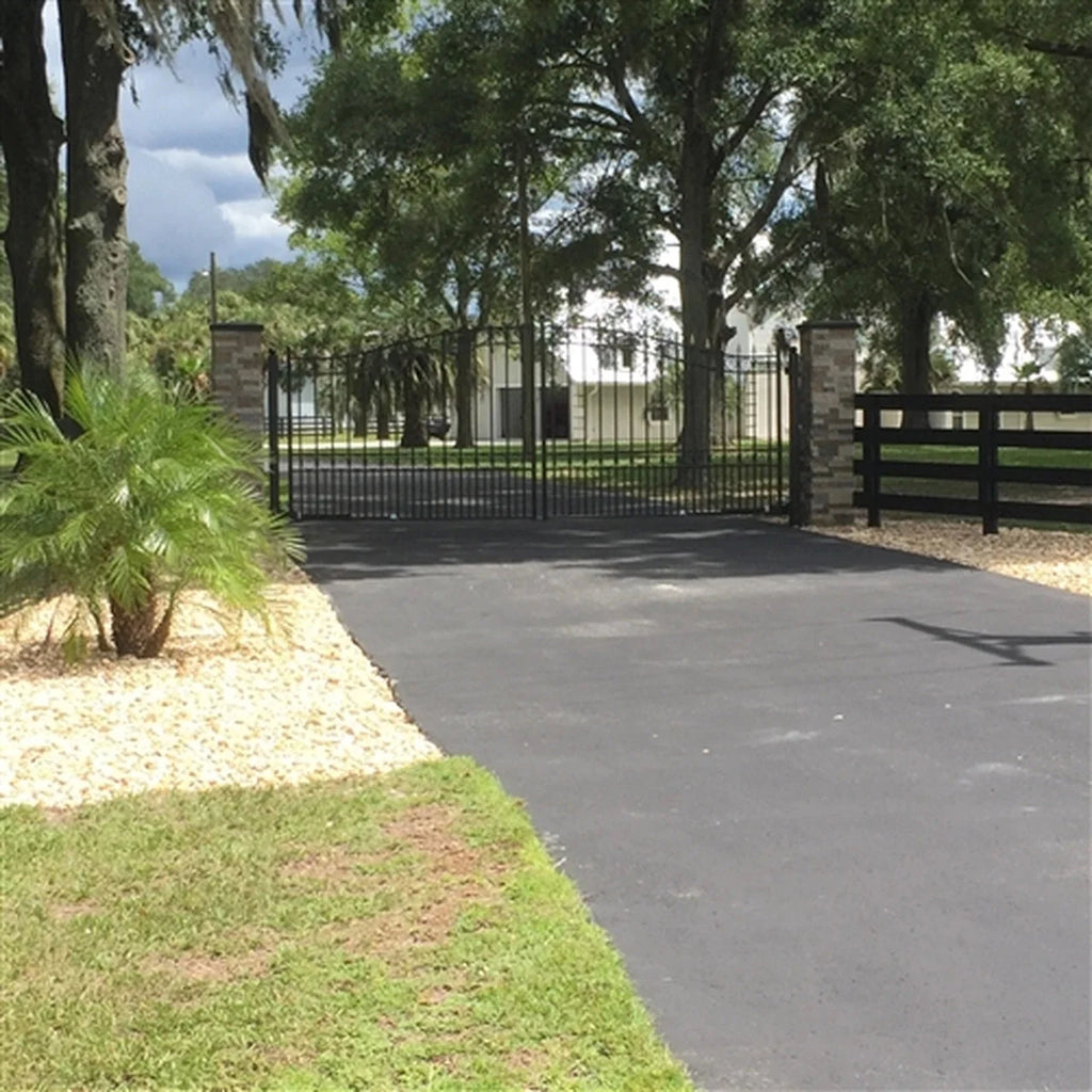 Aleko Steel Dual Swing Driveway Gate - PRAGUE Style - 12 x