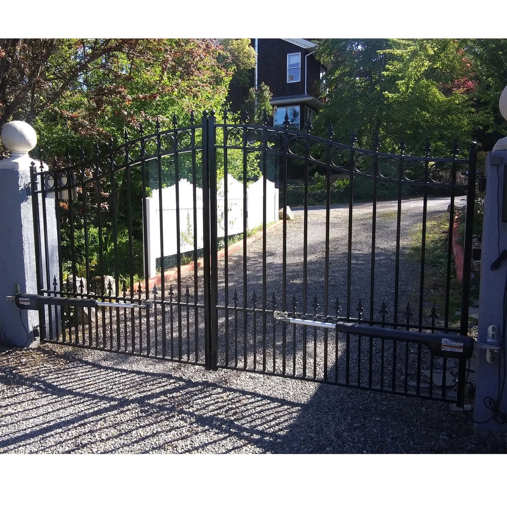 Aleko Steel Dual Swing Driveway Gate - PRAGUE Style - 12 x