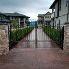 Aleko Steel Dual Swing Driveway Gate - PRAGUE Style - 14 x