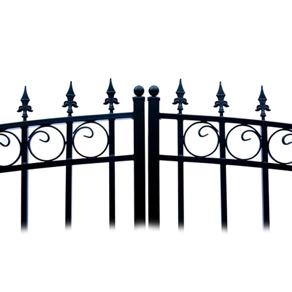 Aleko Steel Dual Swing Driveway Gate - PRAGUE Style - 16 x