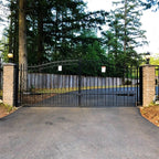 Aleko Steel Dual Swing Driveway Gate - PRAGUE Style - 16 x