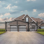 Aleko Steel Dual Swing Driveway Gate - PRAGUE Style - 18 ft