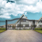 Aleko Steel Dual Swing Driveway Gate - PRAGUE Style - 18 x
