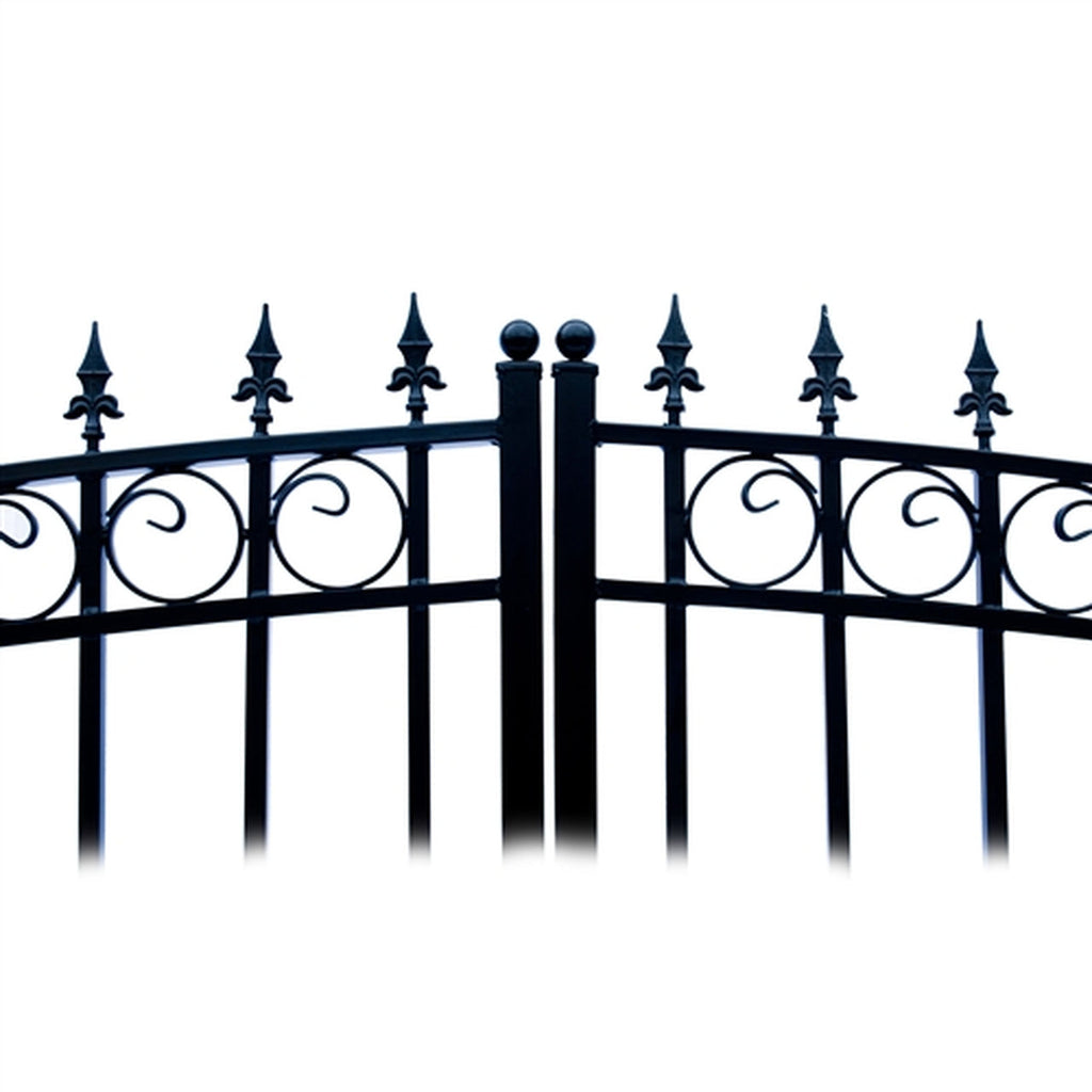 Aleko Steel Dual Swing Driveway Gate - PRAGUE Style - 18 x