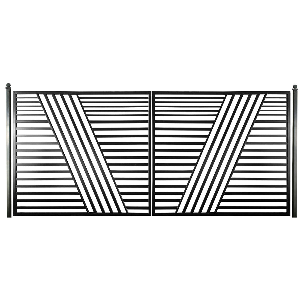 Aleko Steel Dual Swing Driveway Gate - Sofia Style - 12 x 6