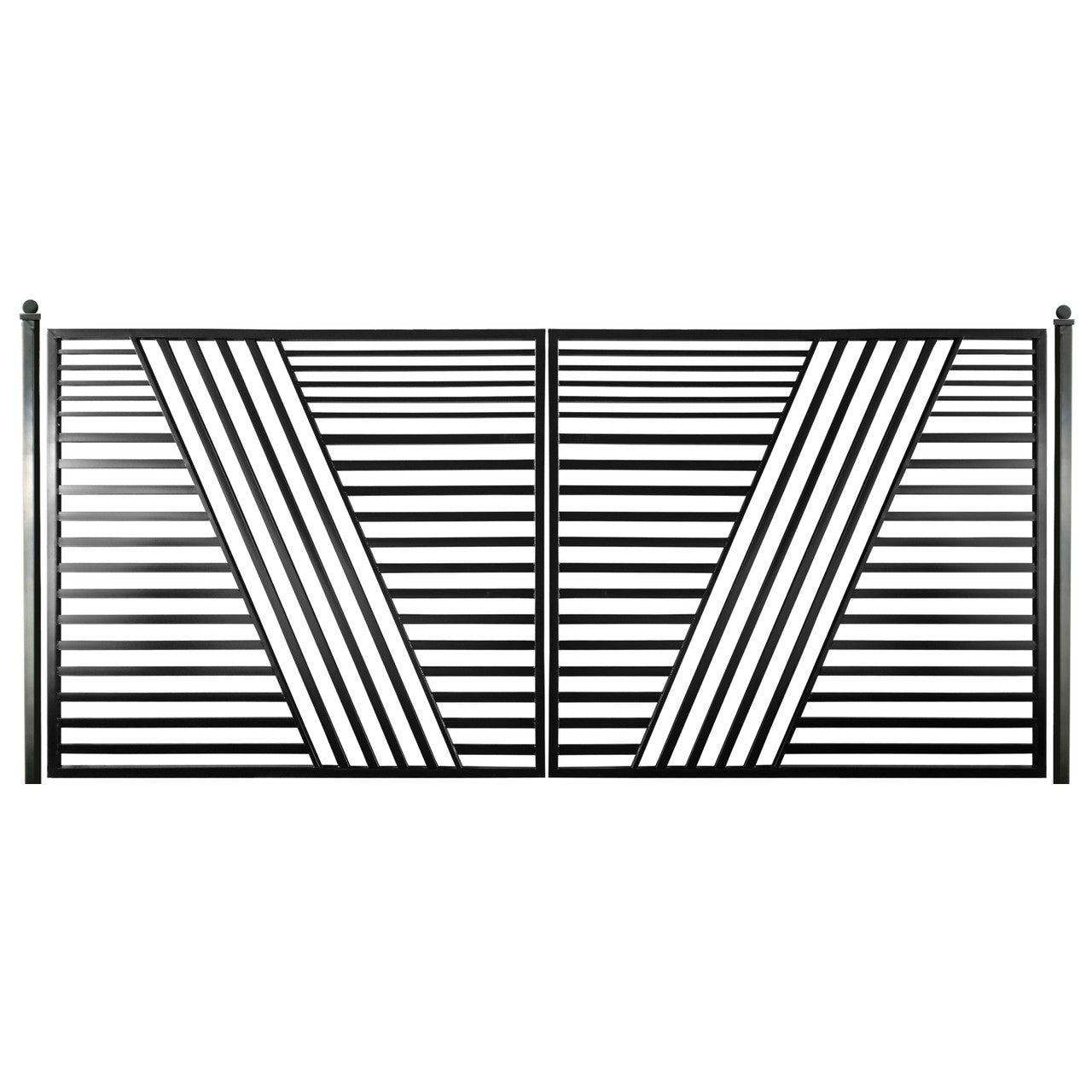 Aleko Steel Dual Swing Driveway Gate - Sofia Style - 16 x 6