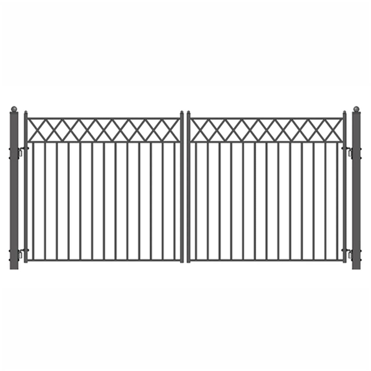 Aleko Steel Dual Swing Driveway Gate - STOCKHOLM Style - 18
